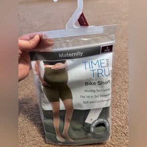 Time and Tru Olive Maternity Bike Shorts